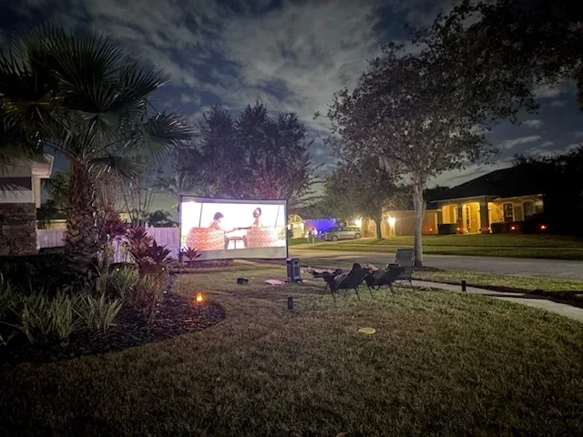 Outdoor cinema with surround sound